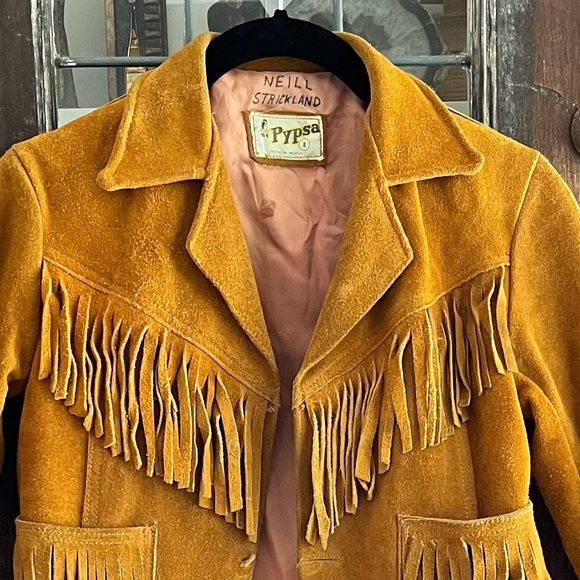 VINTAGE PYPSA | Kids Suede Fringed jacket Cowboy/Western theme - Picture 7 of 9